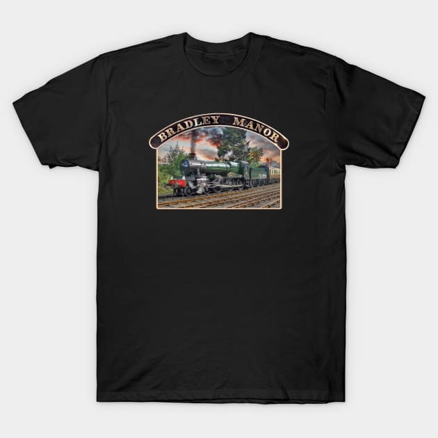 GWR Bradley Manor and Nameplate T-Shirt by SteveHClark